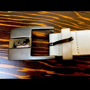 Versace Jeans Couture- White Leather Belt